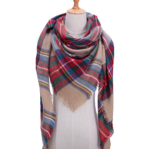 Designer 2020 knitted spring winter women scarf plaid warm cashmere scarves shawls luxury brand neck bandana pashmina lady wrap