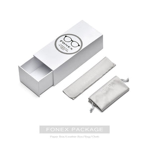 FONEX Alloy Acetate Glasses Frame Men Square Prescription Myopia Optical Eyeglasses 2020 New Women Korea Screwless Eyewear F1007