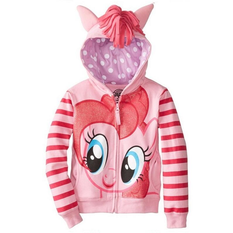 Manteau de printemps pour filles | Petit poney, dessin animé en coton, nouveauté sweat-shirt à capuche pour enfants, beaux manteaux, vêtements pour enfants