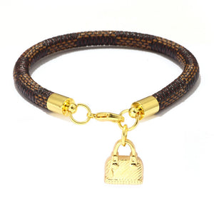 Women Charm Bracelet High Quality Leather Bag Gold Love Pendant Female Bracelet Brand Bracelets For Women Best Gift
