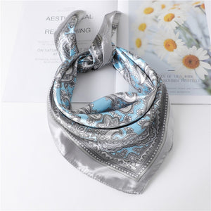 Women Square Silk Scarf Chiffon Satin Lady Hair Neck Foulard  Scarves Shawl Wrap Female Bandana Head Kerchief Hijab Headband