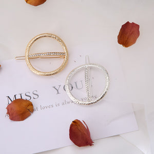 Fashion Woman Hair Accessories Triangle Hair Clip Pin Metal Geometric Alloy Hairband Moon Circle Hairgrip Barrette Girls Holder