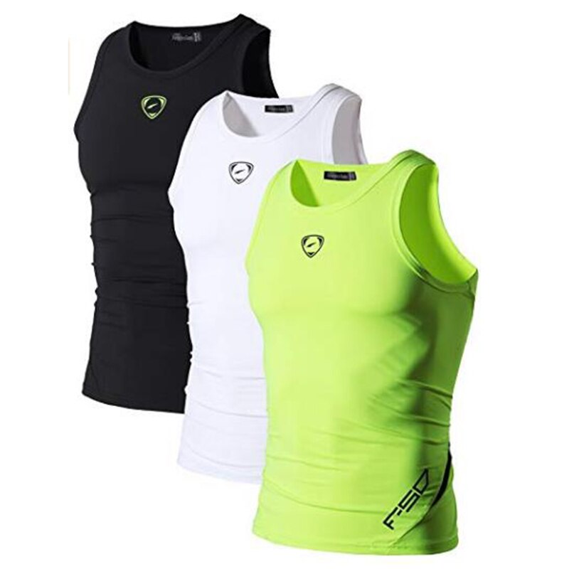 Jeansian 3 Pack Sport débardeur hauts hauts chemises sans manches en cours d'exécution Grym entraînement Fitness Compression mince LSL3306