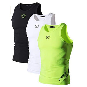 Jeansian 3 Pack Sport débardeur hauts hauts chemises sans manches en cours d'exécution Grym entraînement Fitness Compression mince LSL3306