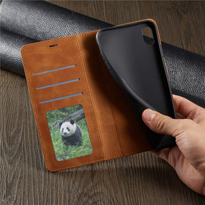 Ultra Thin Suede Leather Wallet Case for iPhone 11 12 Pro Max Mini XR XS 8 7 6s 6 Plus SE 2020 5S 5 Flip Cover Strong Magnetic