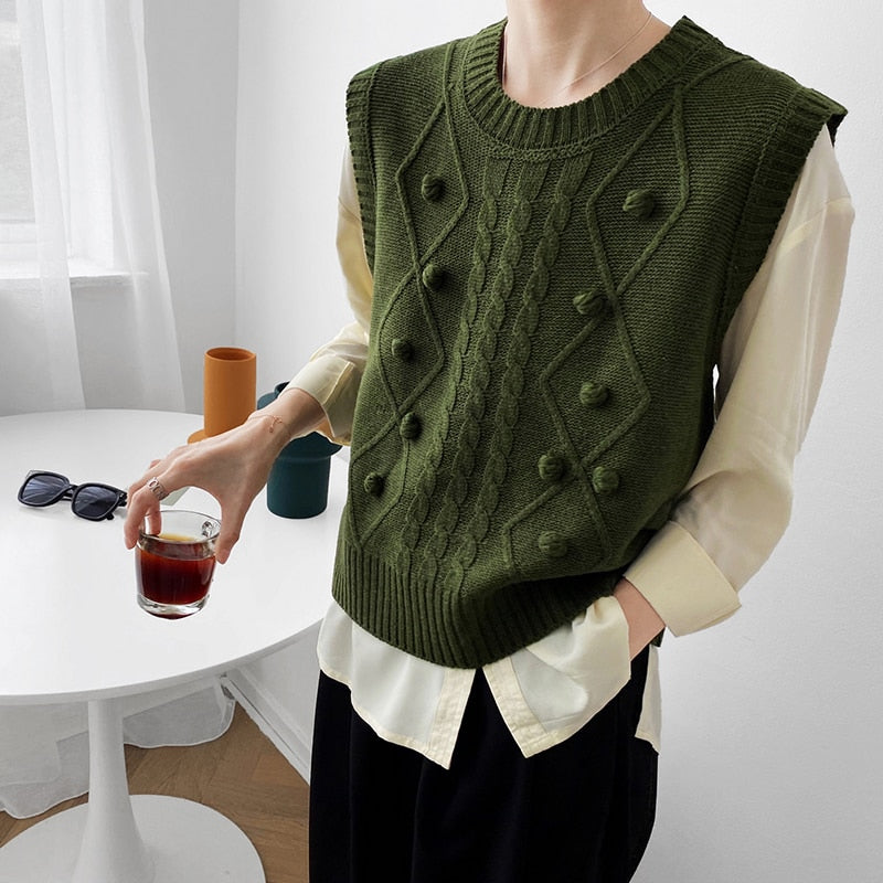 GOPLUS Sweater Women Vintage Sleeveless Ladies Tops O-Neck Sweater Vest Dames Pull Kobieta Swetry Femme Chandails Vrouw Truien