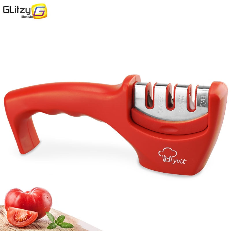 GLITZY - Aiguiseur de couteau avec 3 finitions