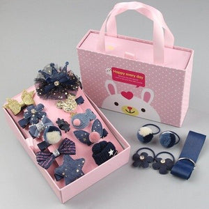 18 Pcs/Box Children Hair Accessories for Girls Hair Clips Headbands Cute Bow Flowers Cartoon Animals Shape Hair Accessories