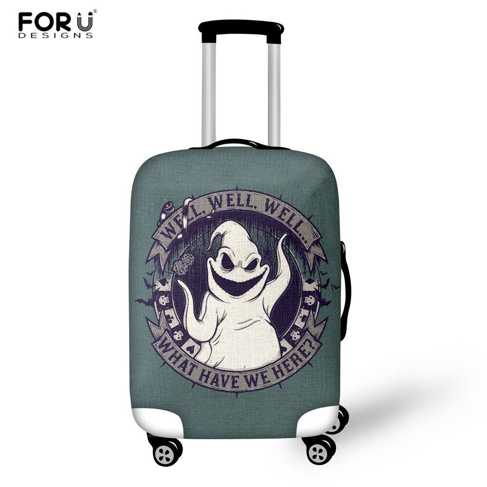 FORUDESIGNS Jack Skellington Brand Design Luggage Cover Protector Nightmare Before Christmas Print Travel Elastic Suitcase Cases