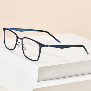 FONEX Alloy Acetate Glasses Frame Men Square Prescription Myopia Optical Eyeglasses 2020 New Women Korea Screwless Eyewear F1007