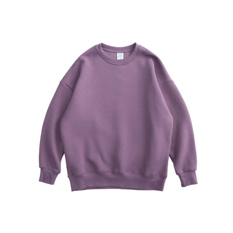 INFLATION 2020 Winter Men Thick Fleece Sweatshirt Unsex Hip Hop Multi-color Sweatshirt Men Solid Basic Winter Sweatshirts 166W17