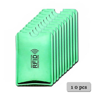 10pcs Anti RFID Blocking Reader Lock Card Holder ID Bank Card Case Protector Aluminium Metal Smart Anti-theft Credit Card Holder