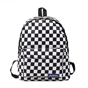 2020 Unisex Plaid Nylon Female Travel Daypack Laptop Backpack Book Schoolbags Feminina School Casual Rucksack Women Bag Rugzak