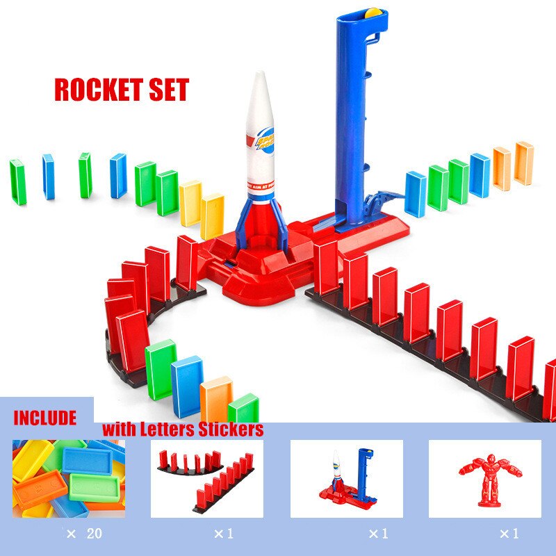 2020 Dominos Car Electric Model Juguetes Vehicle Educational Home Toys Blocks Train Domino Game for Children Boy Girl