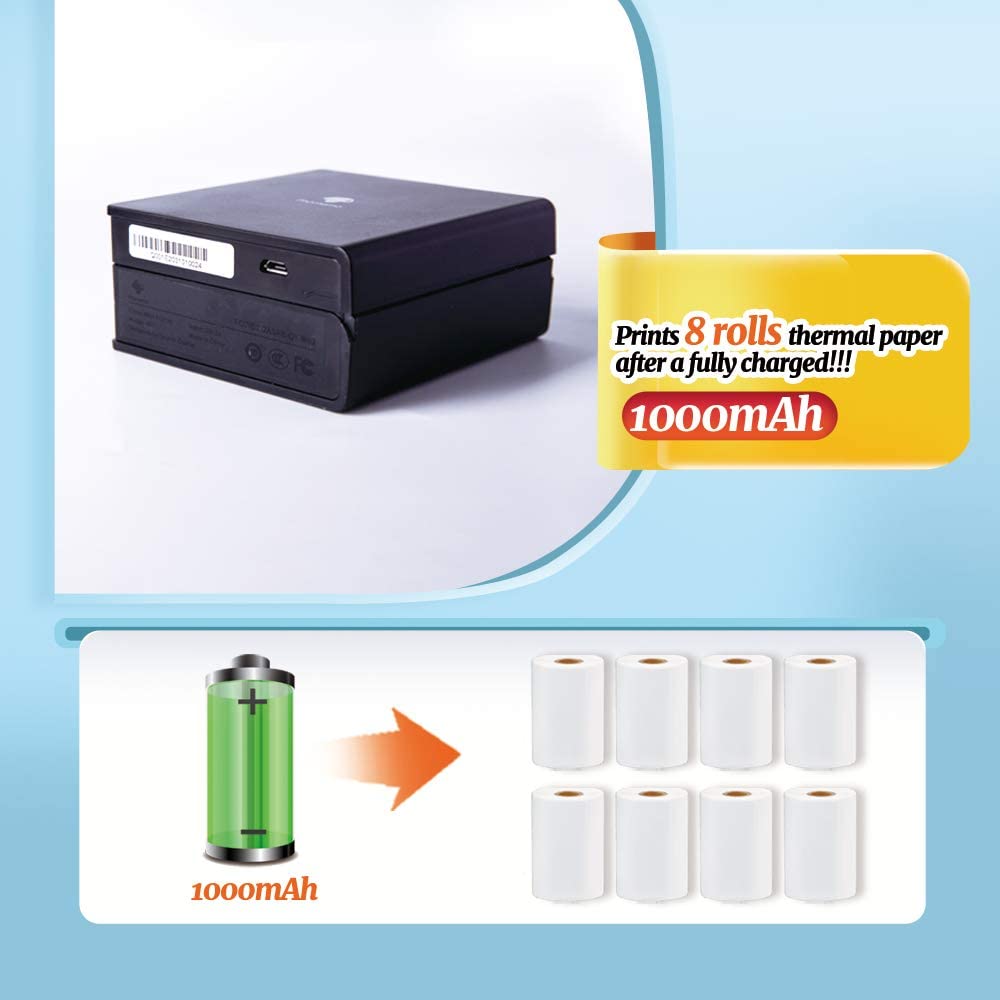 Phomemo Portable M02 Label Printer Wireless Bluetooth Thermal Sticker Pocket Mini Handheld Photo Printer Android IOS Printers