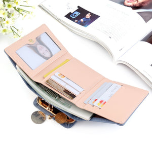 Wallet Women 2020 Lady Short Women Wallets Black Red Color Mini Money Purses Small Fold PU Leather Female Coin Purse Card Holder