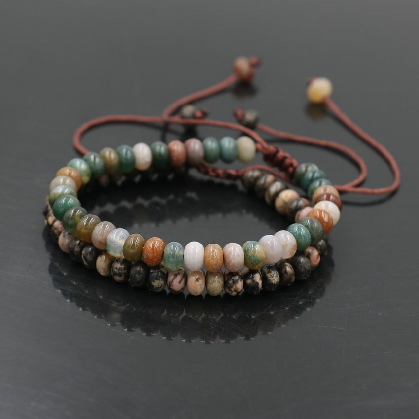 Trendy Abacus Beads Bracelet Men Indian Onyx Stone Women Bracelet Lucky Chakra Friendship Couples Bracelet Female Jewelry Gift