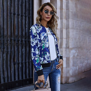 Women Jacket New Elegant Casual Fashion Printed Long Sleeve Cardigan Middle-aged Mother Outwear Top 2020 Autumn XL Coat Female