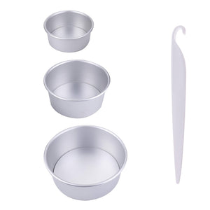 4/6/8 Inch Round Cake Pan Set With Removable Bottom Aluminum Alloy Chiffon Cake Mold/Mould Set 3 Tier Round Cakes Tins C019