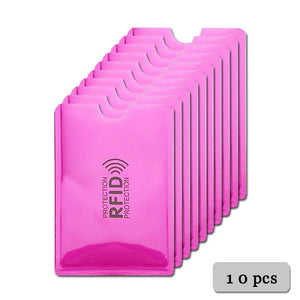 10pcs Anti RFID Blocking Reader Lock Card Holder ID Bank Card Case Protector Aluminium Metal Smart Anti-theft Credit Card Holder
