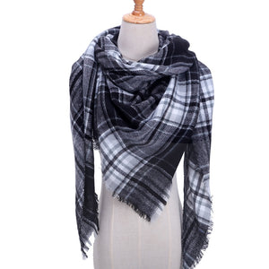 Designer 2020 knitted spring winter women scarf plaid warm cashmere scarves shawls luxury brand neck bandana pashmina lady wrap