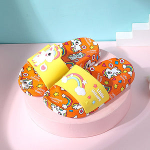 Kids Slippers For Boy Girl Slippers Pvc Soft Bottom Non-slip Beach Sandals Children Summer Lovely Kids Home Bathroom Flip Flops