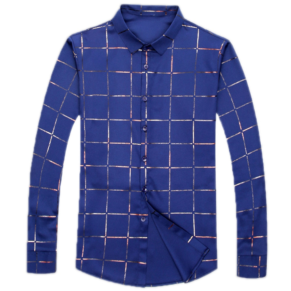 Long Sleeve Slim Fit Men Shirt Streetwear