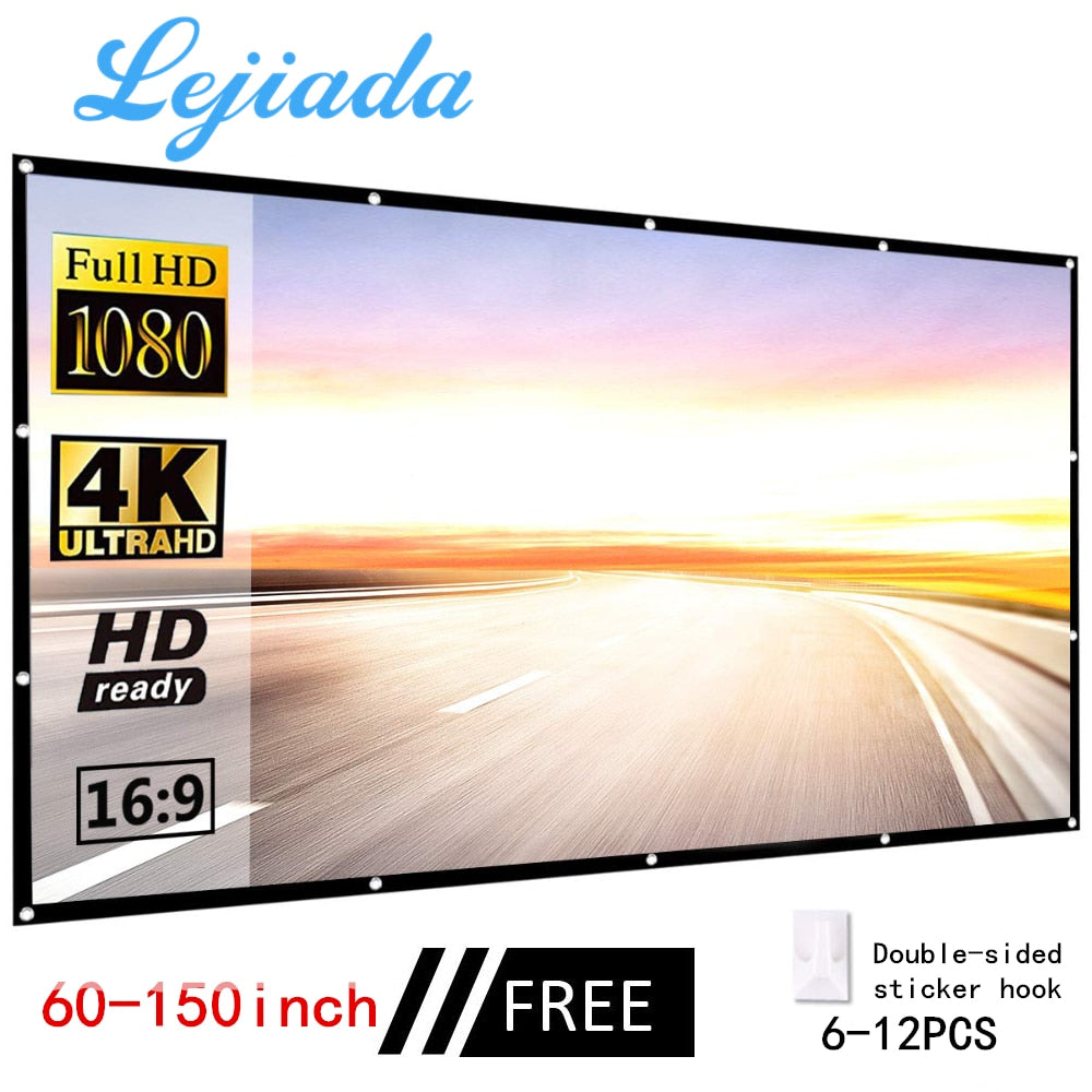 LEJIADA projecteur simple écran pliant portable maison extérieure KTV bureau 3d HD écran de projection écran de projection
