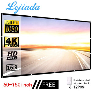 LEJIADA projecteur simple écran pliant portable maison extérieure KTV bureau 3d HD écran de projection écran de projection