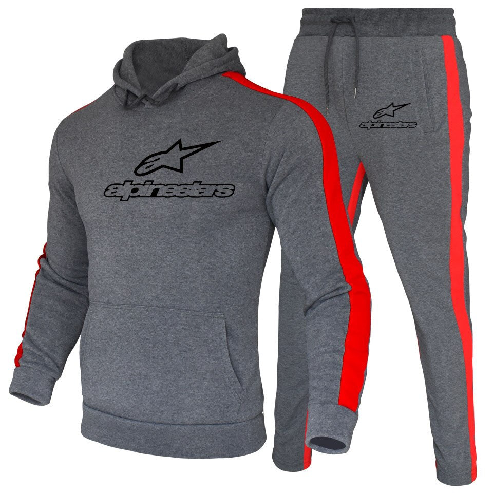 Alpinestars Men Hoodies Set Fashion 2020 Autumn Brand Casual Tracksuit Mens Set Sports Two Piece Patchwork Hoodie Pant Male Suit