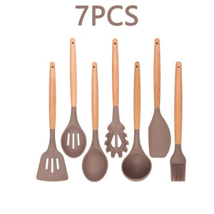 Silicone Kitchenware Cooking Utensils Set Heat Resistant Kitchen Non-Stick Cooking Utensils Baking Tools With Storage Box Tools