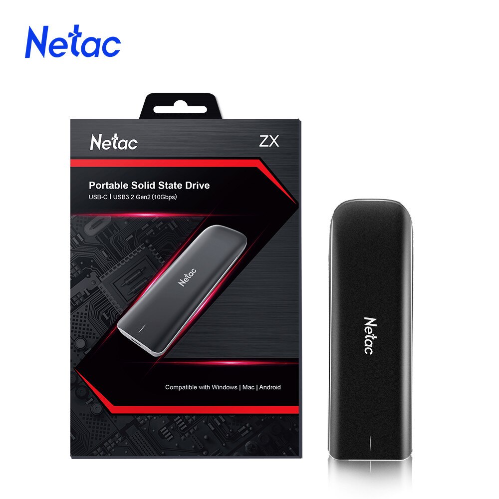 Netac Portable SSD 1TB External SSD 500GB 250GB 980MB/S Solid State Drives SSD Hard Drive HDD Type C USB 3.1 Gen2 for PC Laptop