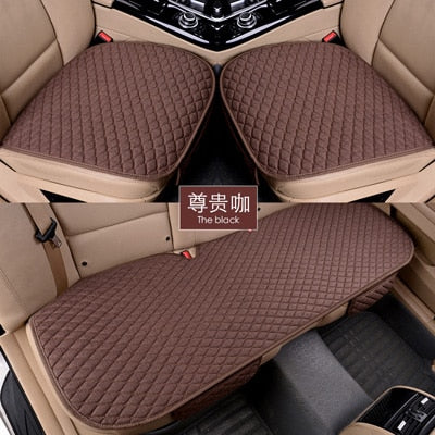 Flax Car Seat Cover Four Seasons Front Rear Linen Fabric Cushion Breathable Protector Mat Pad Auto accessories Universal Size