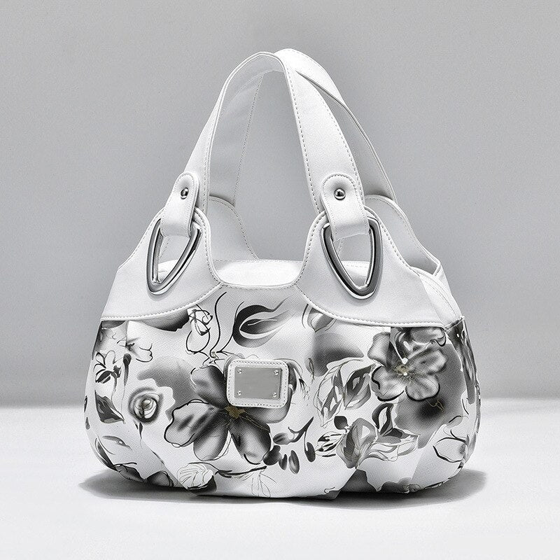 Luxury Flower Design Top-handle Ladies Handbag Women Shoulder Bags PU Leather Messenger Purse Bag Female Tote sac a main