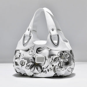 Luxury Flower Design Top-handle Ladies Handbag Women Shoulder Bags PU Leather Messenger Purse Bag Female Tote sac a main