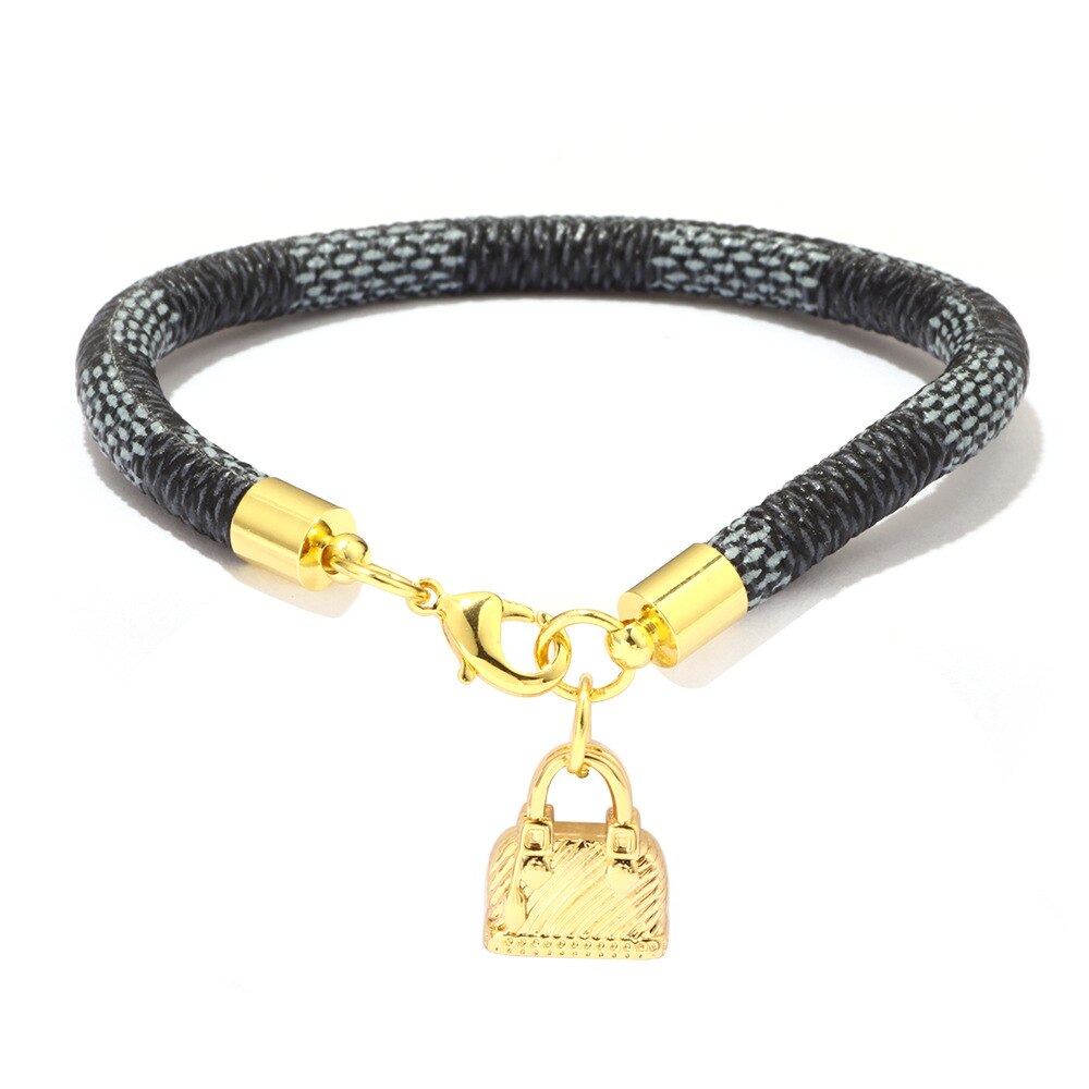 Women Charm Bracelet High Quality Leather Bag Gold Love Pendant Female Bracelet Brand Bracelets For Women Best Gift
