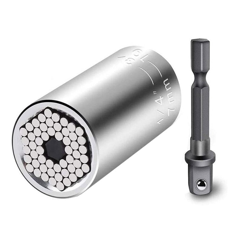 Universal Sleeve Adaptive Wrench, All-Fitting Multi Drill Attachment Universal Socket,3/8 Inch Drive Wrench Repair Tools