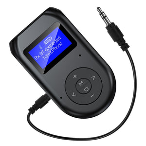 Bluetooth 5.0 Audio récepteur émetteur EDR AUX 3.5MM 3.5 Jack USB musique stéréo sans fil adaptateurs Dongle pour voiture TV PC haut-parleur (Black)