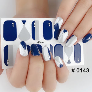 Fashion 31 Designs 3D Full Cover Nail Sticker Waterproof Self-adhesive Nail Art Manicure DIY Decoration Glitter Nail Wraps 2019