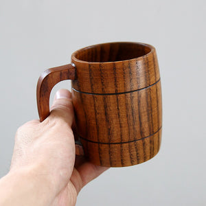 Eco-friendly 400ml Classical Wooden Beer Tea Coffee Cup Water Cup Heatproof Home Office Party Drinkware Cups
