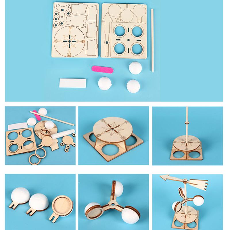 Étudiants bricolage girouette modèle Kit en bois enfants enfants Science Direction vitesse expérience technologie école jouets éducatifs