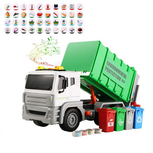Garbage Truck Toys Rubbish Collector Car Model Kids Toddlers Trash Classification Learning Game Vehicle Toy Set