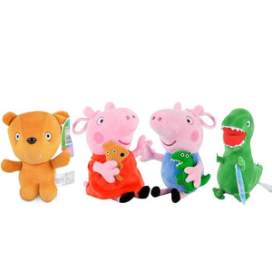 4 pièces/ensemble Peppa Pig George peluche peluche 19/30cm Peppa Pig fête de famille poupées noël nouvel an cadeau pour fille son Original