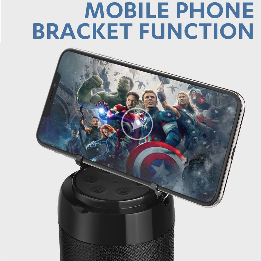 TG113C Column Portable Bluetooth Mini Speaker with FM Radio TF Card AUX Cable Wireless Loundpeakers &Phone Holder 9 Colors