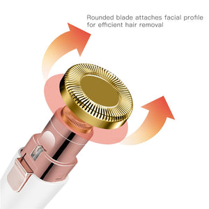 2 In 1 Electric eyebrow trimmer USB Rechargeable hair remover women shaver  LED light lady Epilator Razor face Makeup Tool