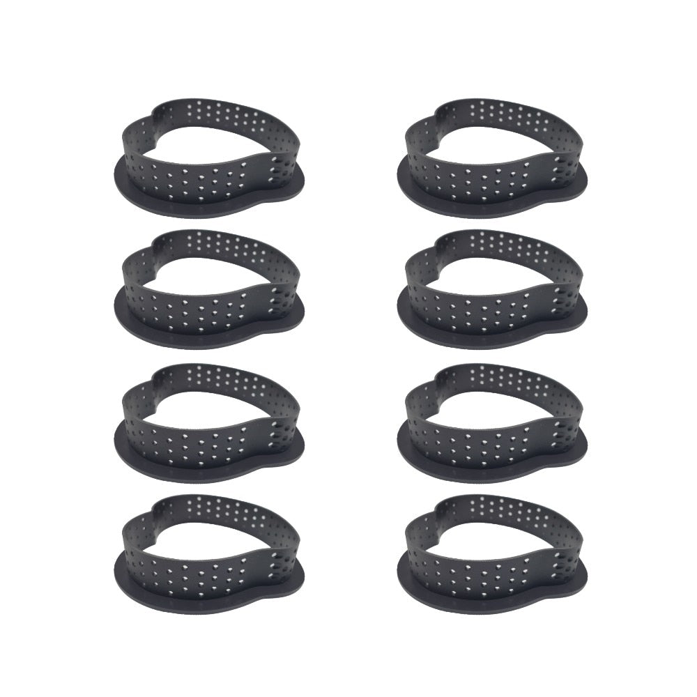 8Pcs or 6pcs Mousse Circle Cutter Decorating Tool French Dessert DIY Cake Mold Perforated Ring Non Stick Bakeware Tart