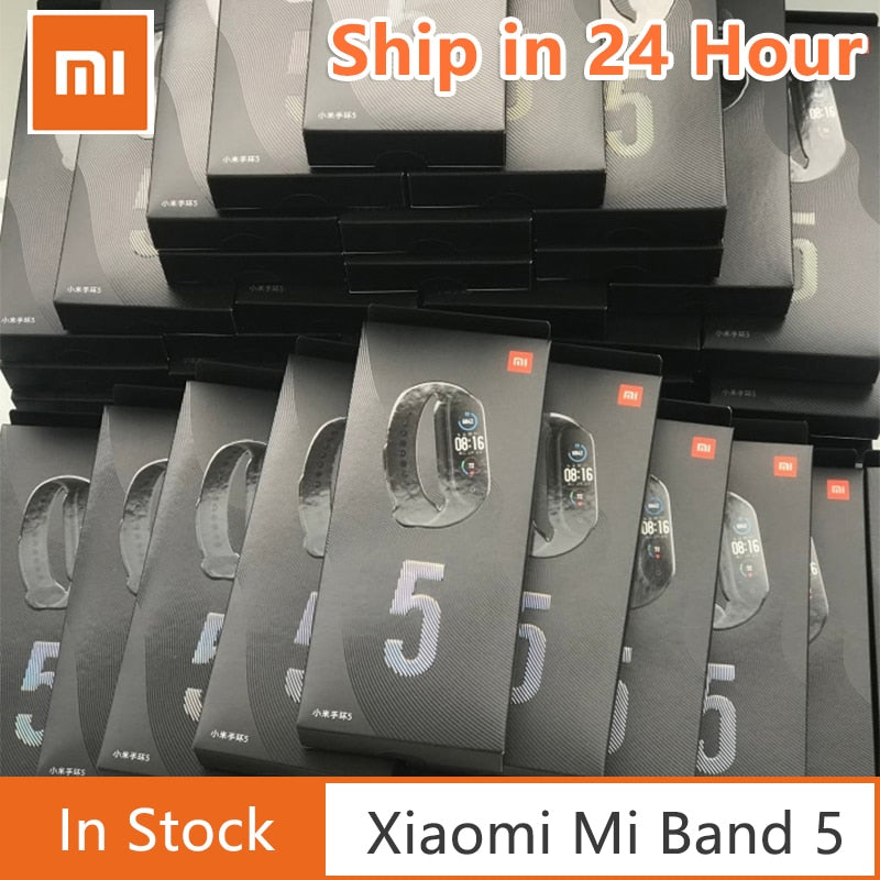Xiaomi Mi Band 5 Smart Bracelet 4 Color Touch Screen Miband 5 Wristband Fitness Track Heart Rate Monitor Swim Sport Smartband