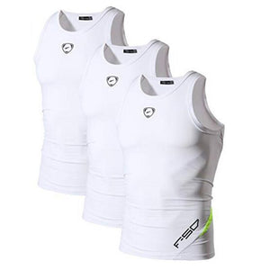 Jeansian 3 Pack Sport débardeur hauts hauts chemises sans manches en cours d'exécution Grym entraînement Fitness Compression mince LSL3306