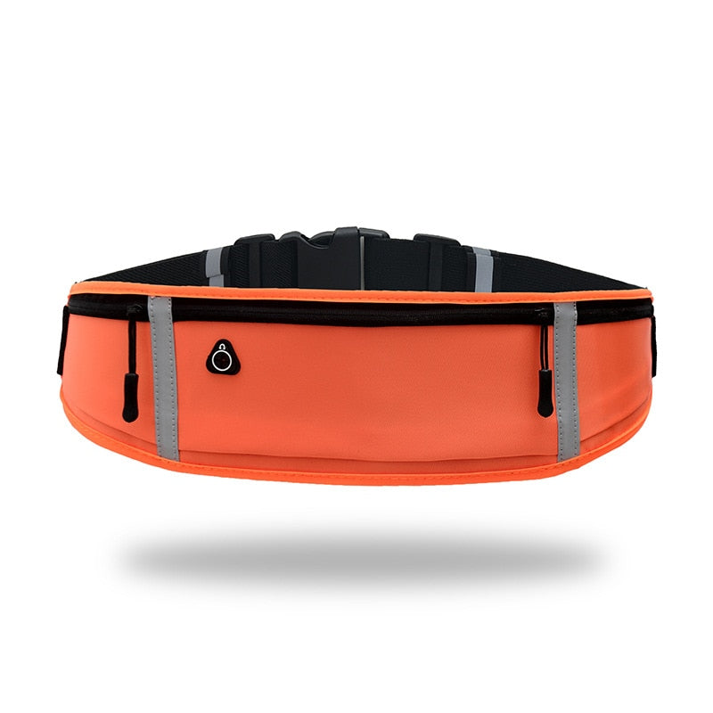 Reflective Unisex Running Belt Bag Sport Waist Band Bag Pack Travel Jogging Waist Pack Gym Fitness Bag for 6.5 Inch Phone Holder