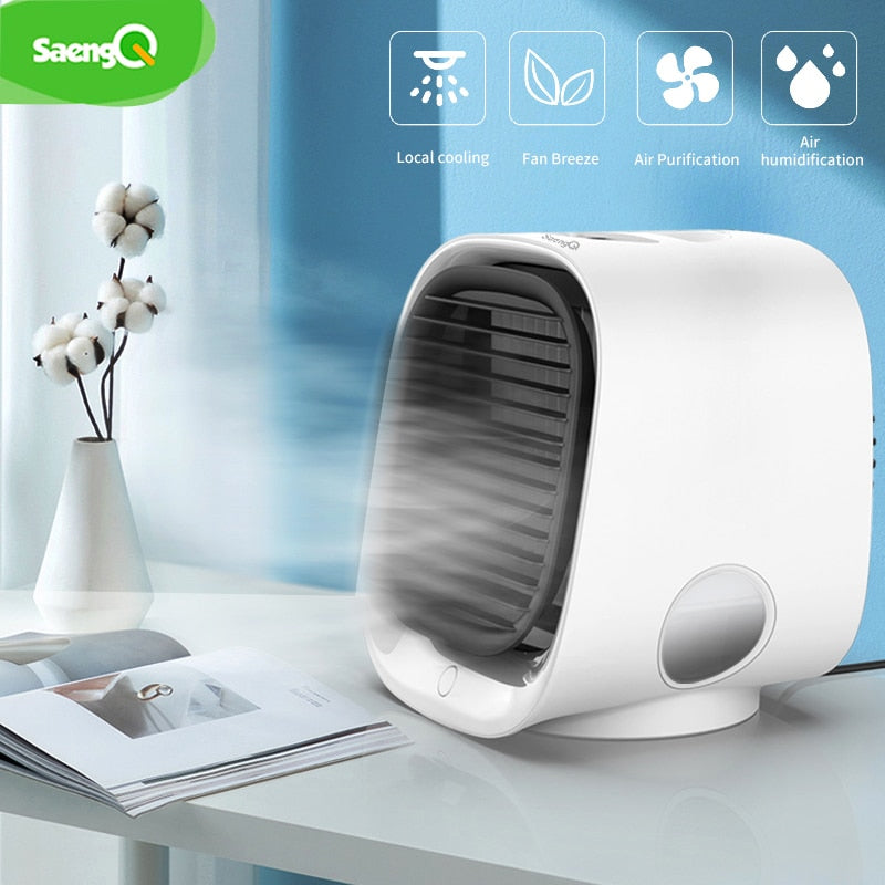 SaengQ ventilateur Portable Mini climatiseur ventilateur humidificateurs refroidisseur d'air ventilateurs USB refroidisseur Table ventilateur pour bureau dispositif de réfrigération